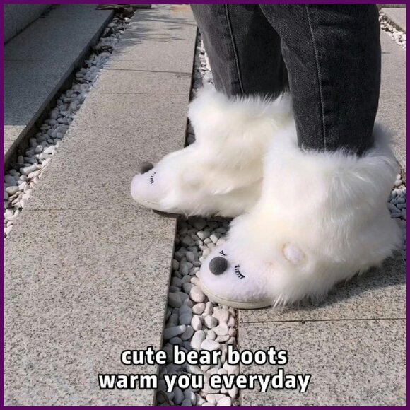 Warm Fluffy Slippers with Memory Foam, Anti-Slip Sole, Size 4-9.5 - Picture 8 of 8